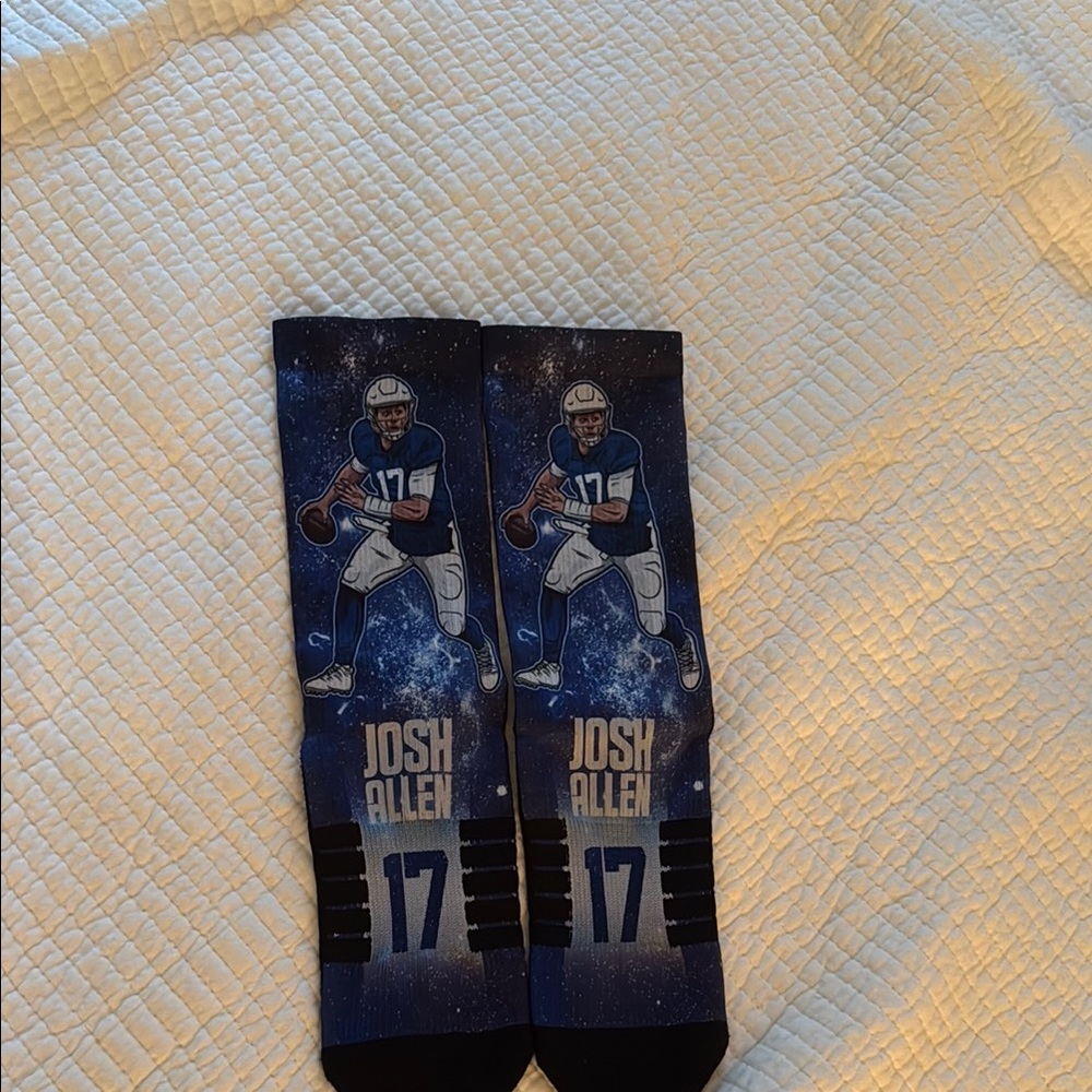 Josh Allen Blue Graphic Socks